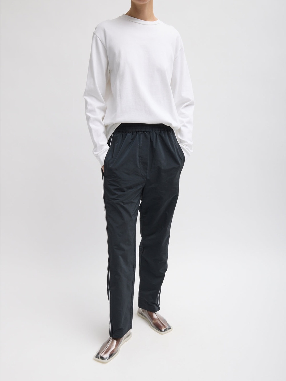 Tibi Nylon Piped Jogger - size M